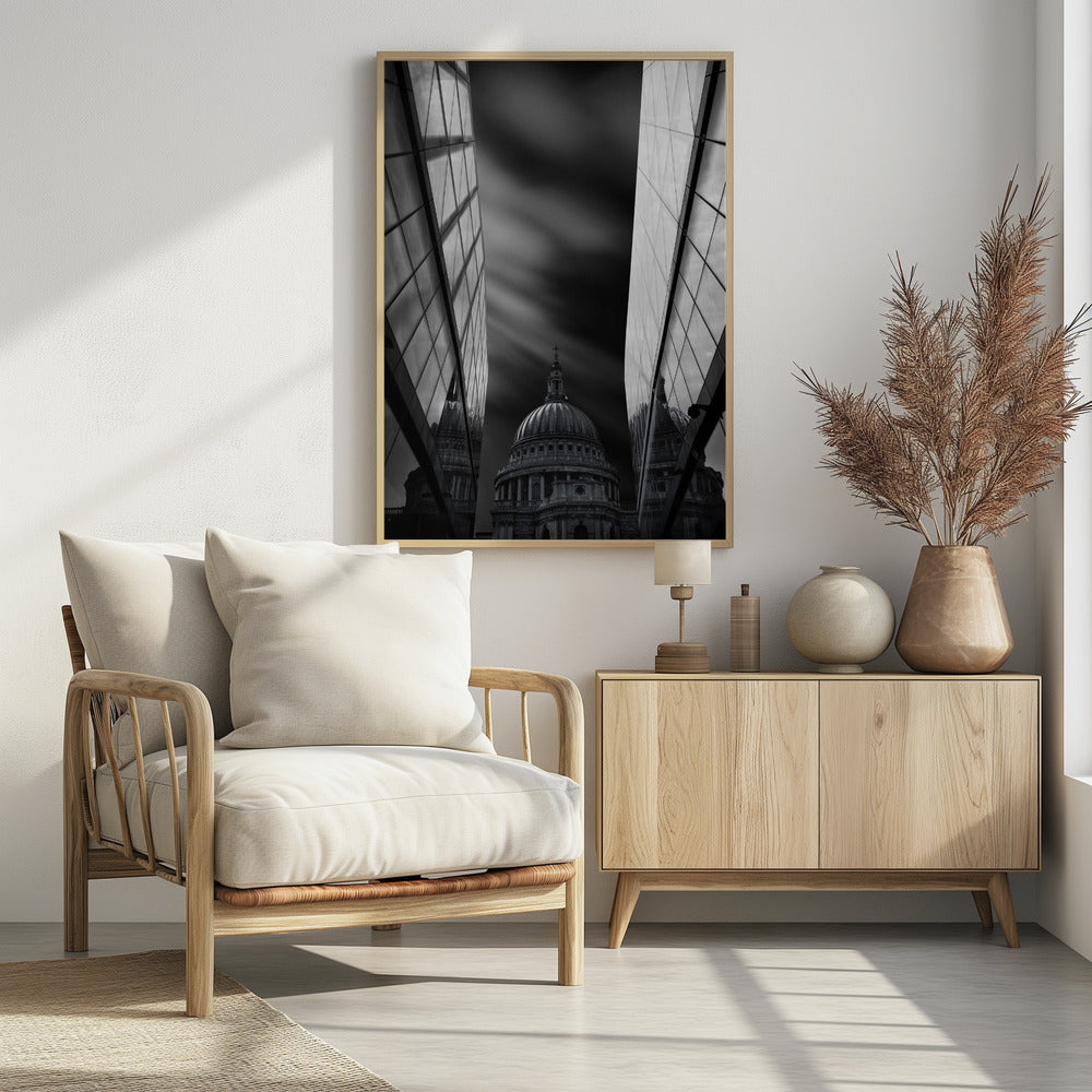 The St Paul's Cathedral in Reflection - Poster / Art Print