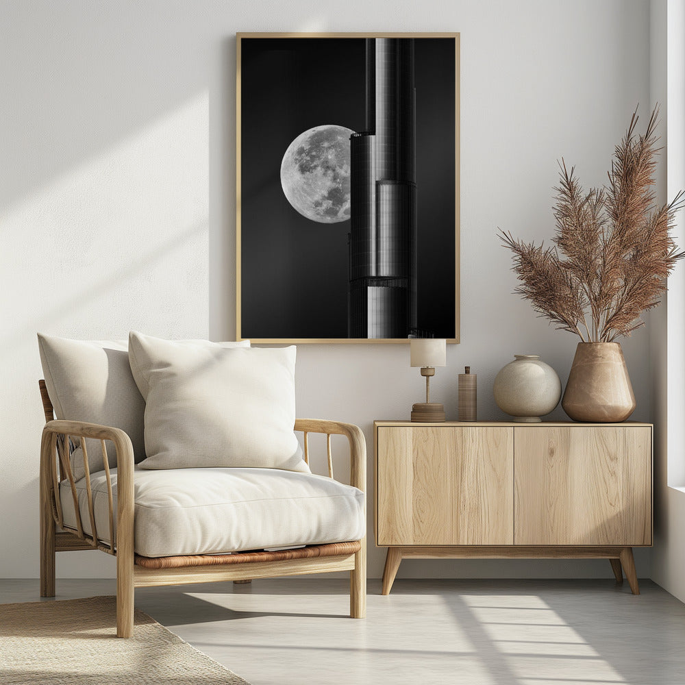 Super moon Burjkhalifa - Poster / Art Print