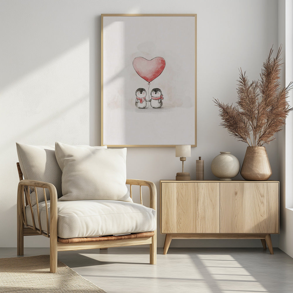 Penguin in Love - Poster / Art Print