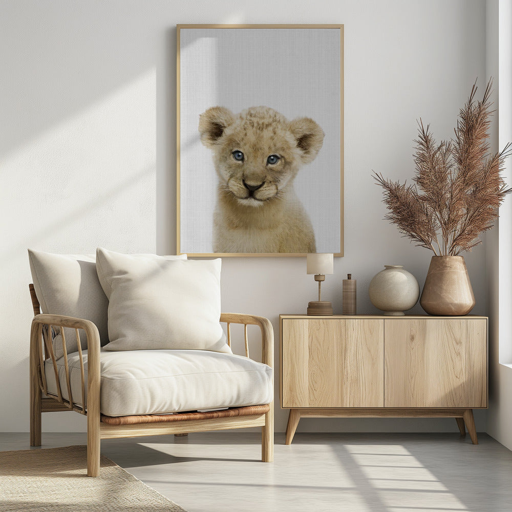 Peekaboo Baby Lion - Poster / Art Print