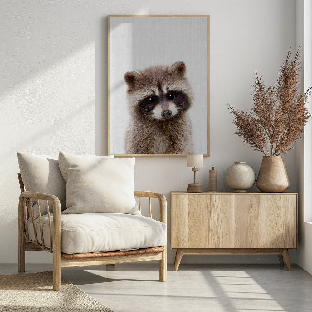 Peekaboo Raccoon - Poster / Art Print