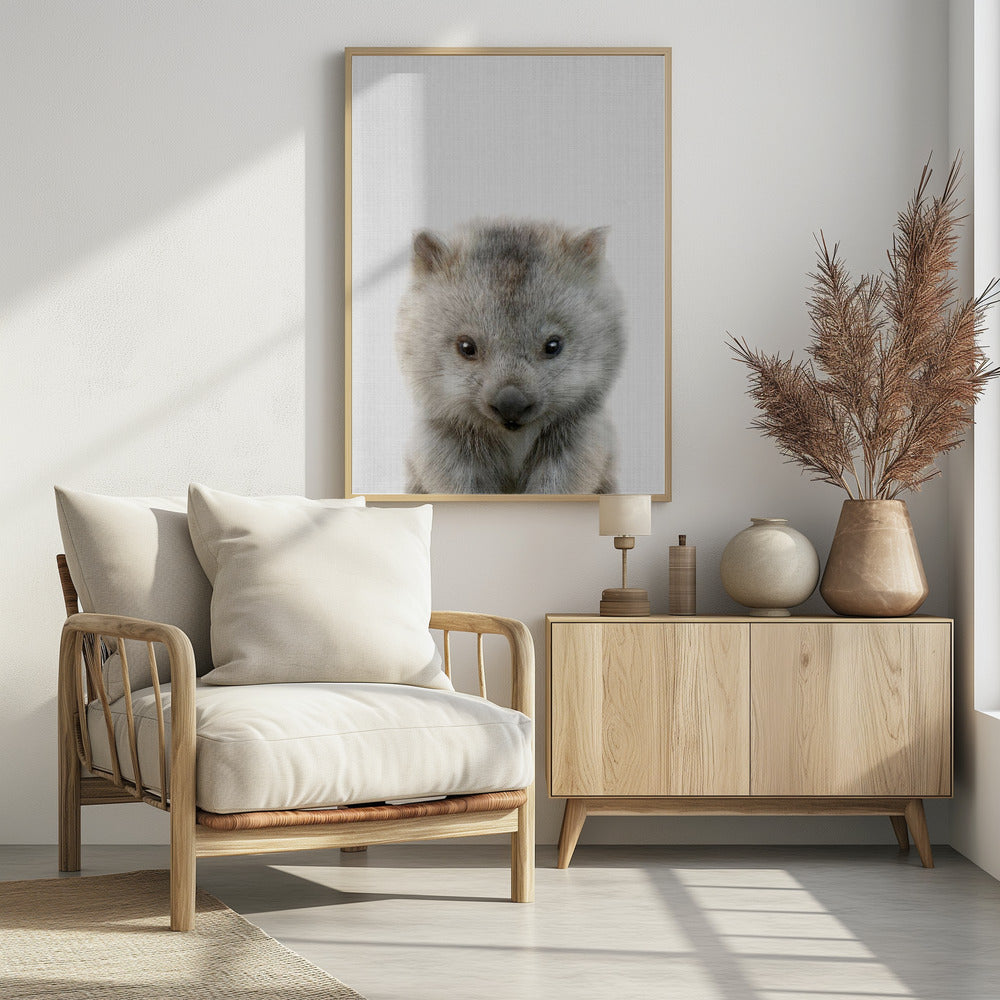 Peekaboo Baby Wombat - Poster / Art Print