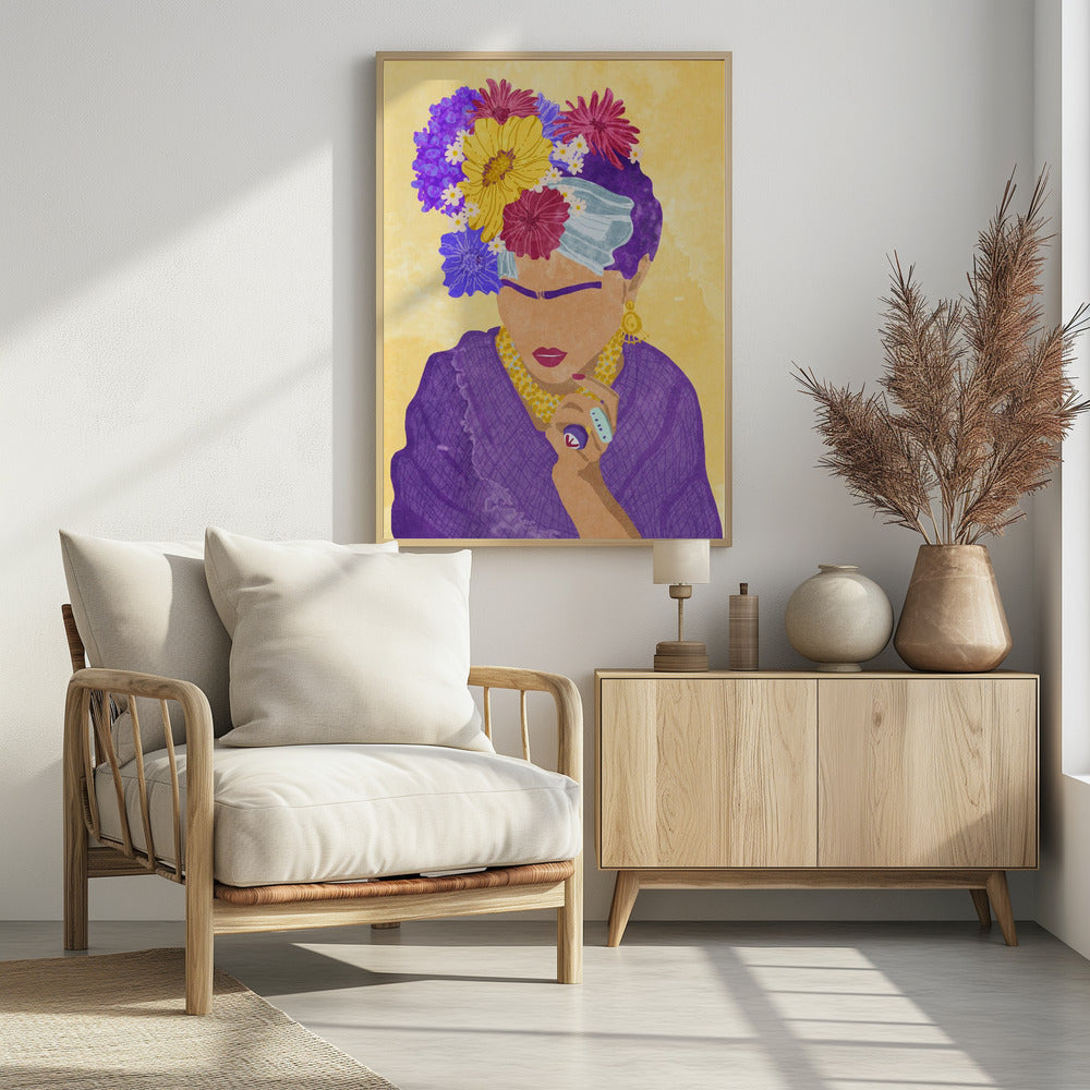 Frida and flowers - Poster / Art Print