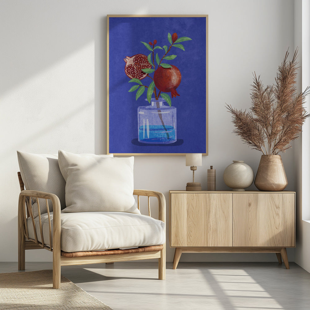 pomegranate in Vase - Poster / Art Print