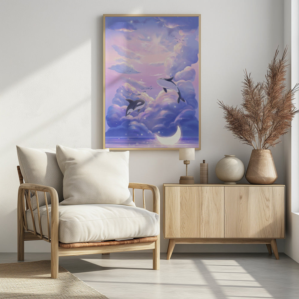 Fantasy Beautiful Whale - Poster / Art Print