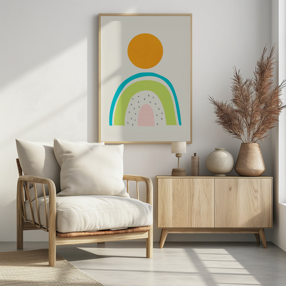 Minimal Mountain and Sun - Poster / Art Print