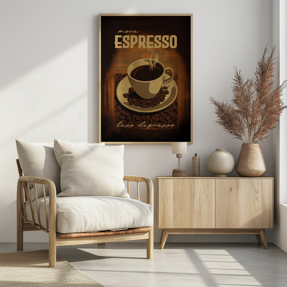 More Espresso   Less Depresso - Poster / Art Print