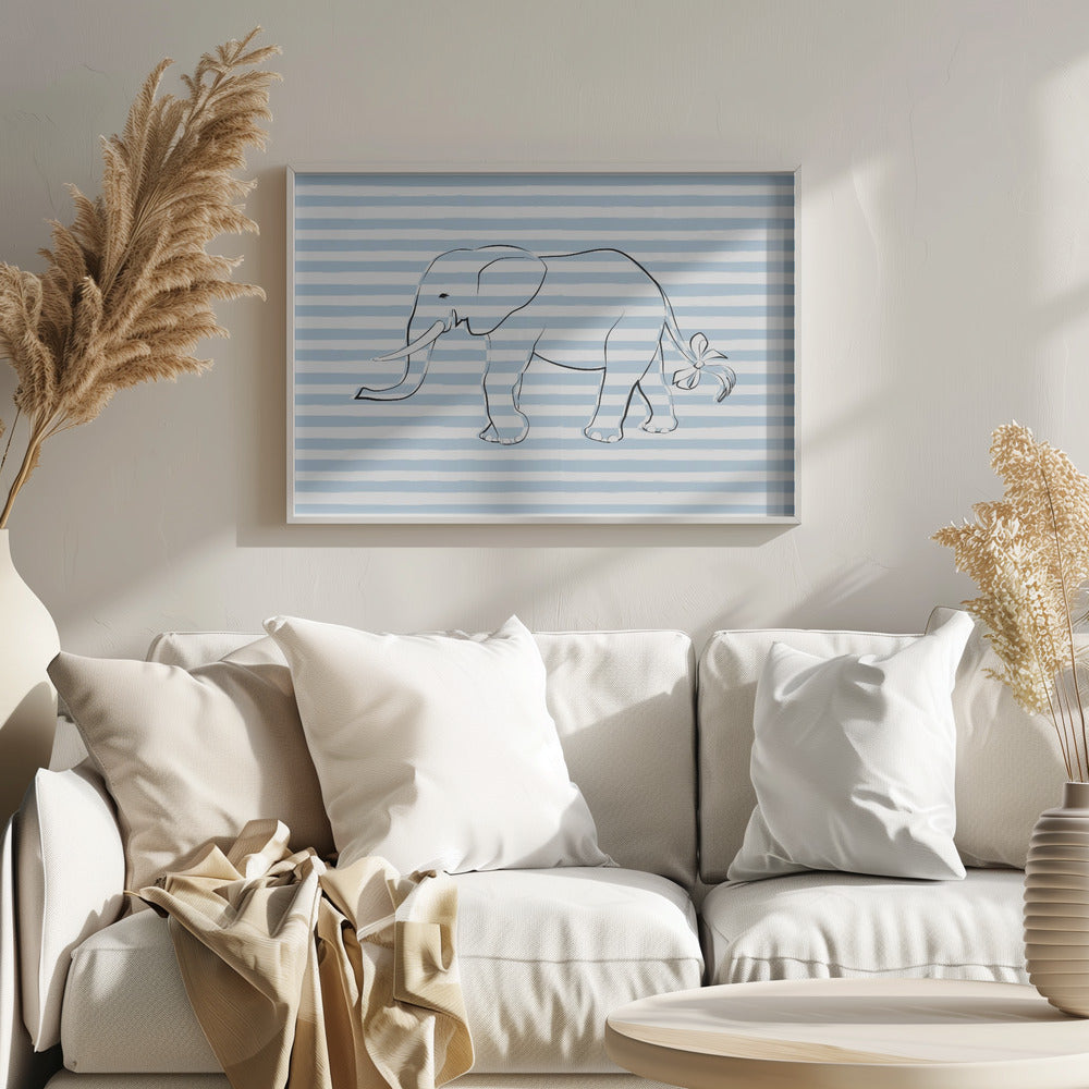 Stripe Elephant - Poster / Art Print