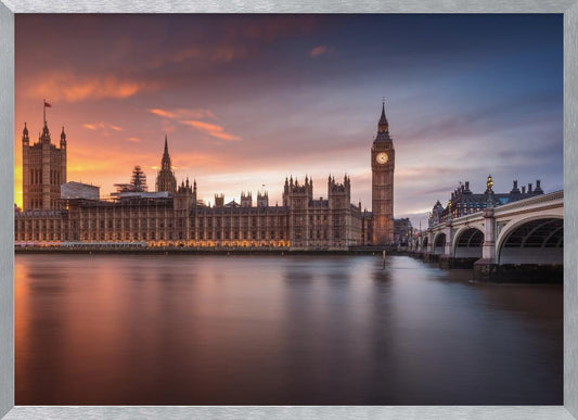 London Palace of Westminster Sunset - Poster / Art Print