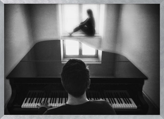 the pianist and his muse - Poster / Art Print