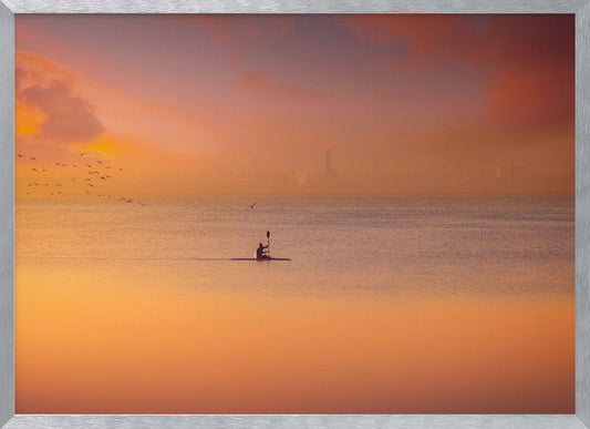 Albufera kayaking at sunset 7D17 - Poster / Art Print