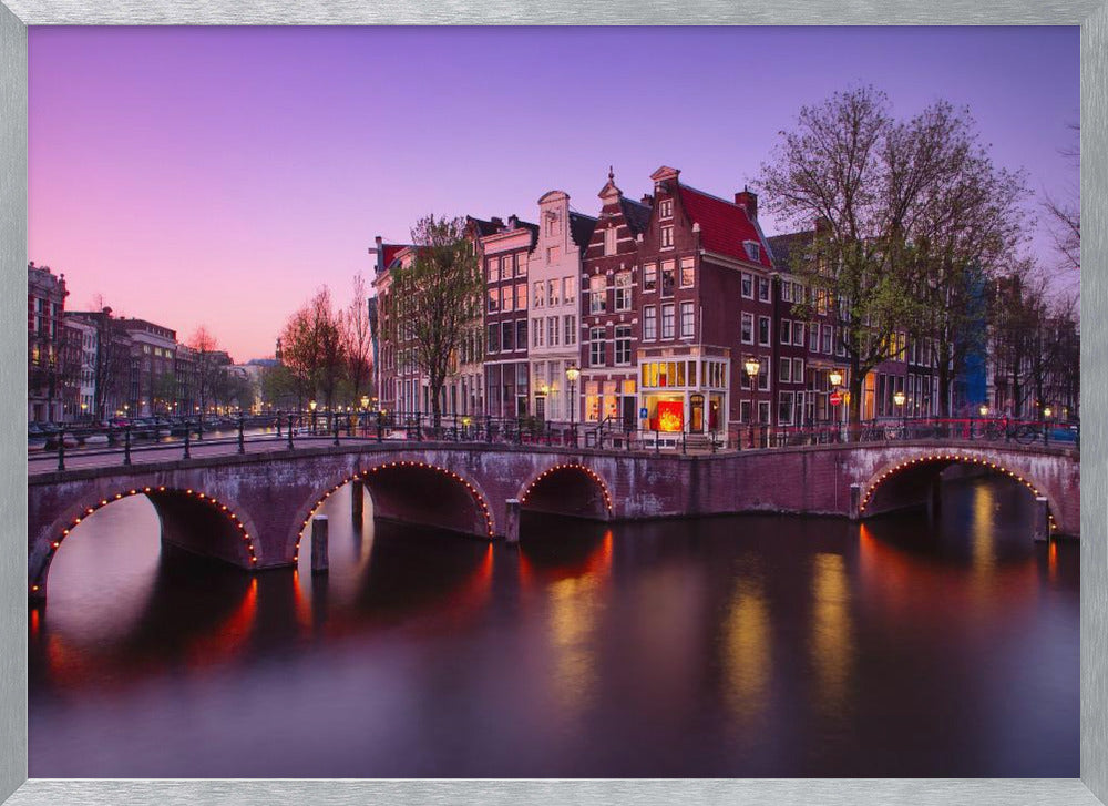 Amsterdam: Atardecer en el canal - Poster / Art Print