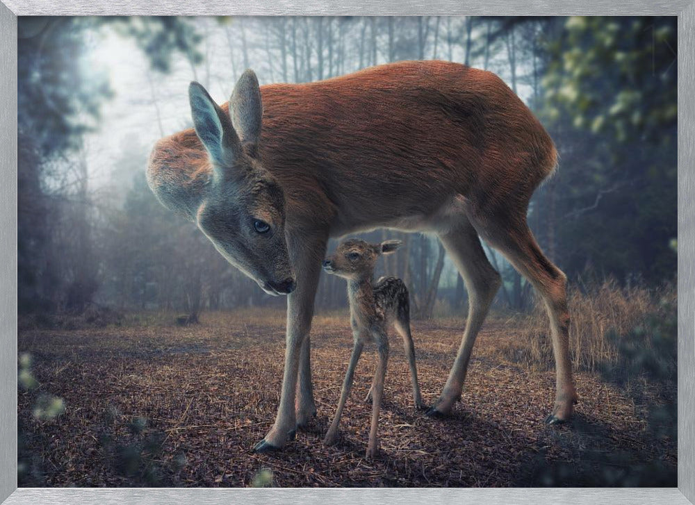 Mother and Fawn - Poster / Art Print