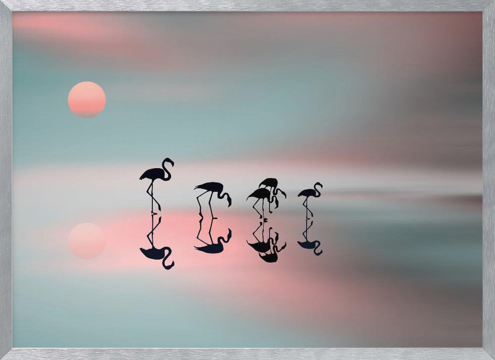 Family flamingos. - Poster / Art Print