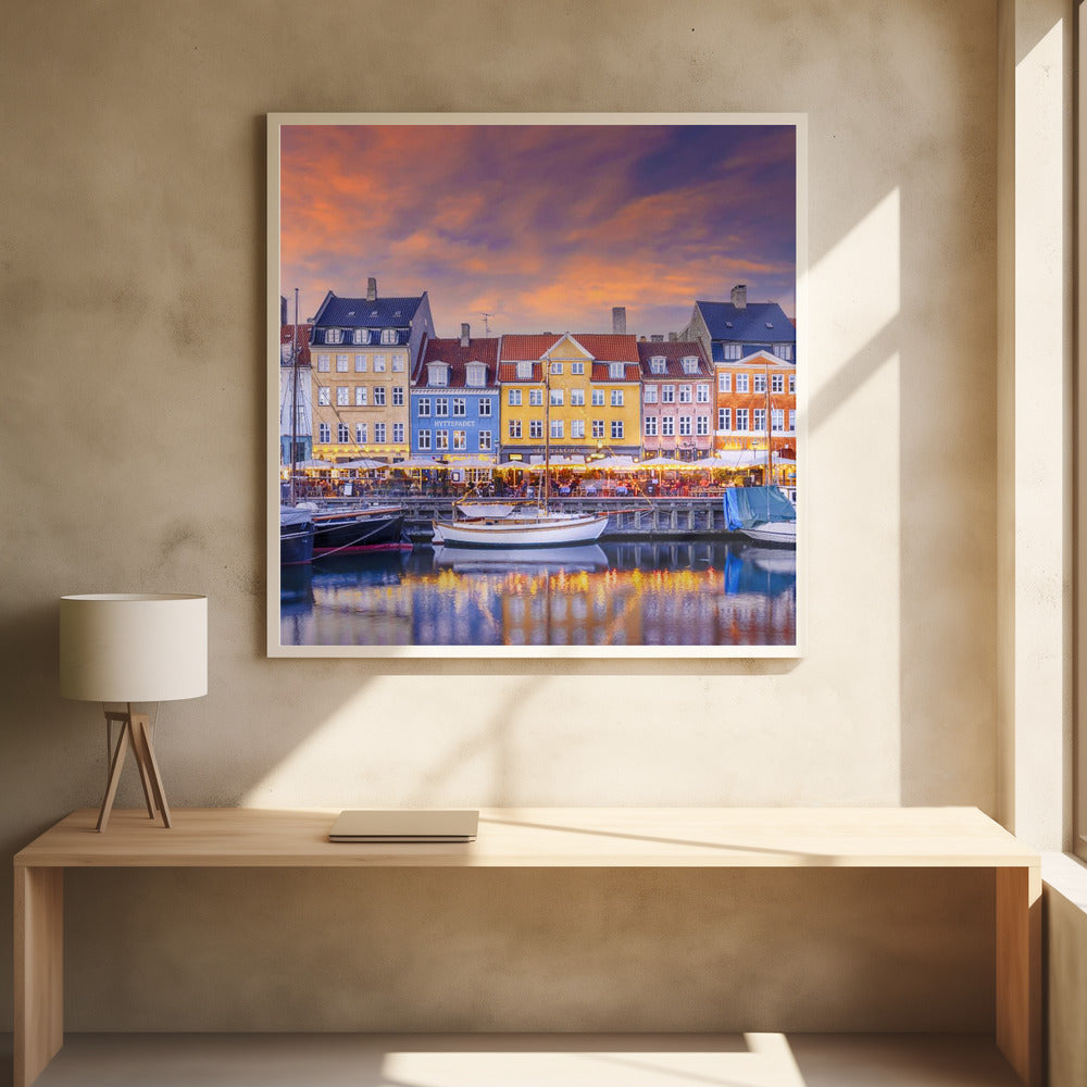 COPENHAGEN Charming Evening Mood at Nyhavn - Poster / Art Print