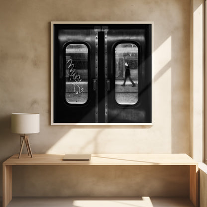 A minimalist art print or poster depicting a lonely passage, perhaps a road, path, or body of water, with a sense of isolation or journey. Print