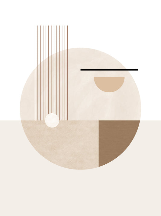 Neutral Semicircles Poster No.2 - Poster / Art Print